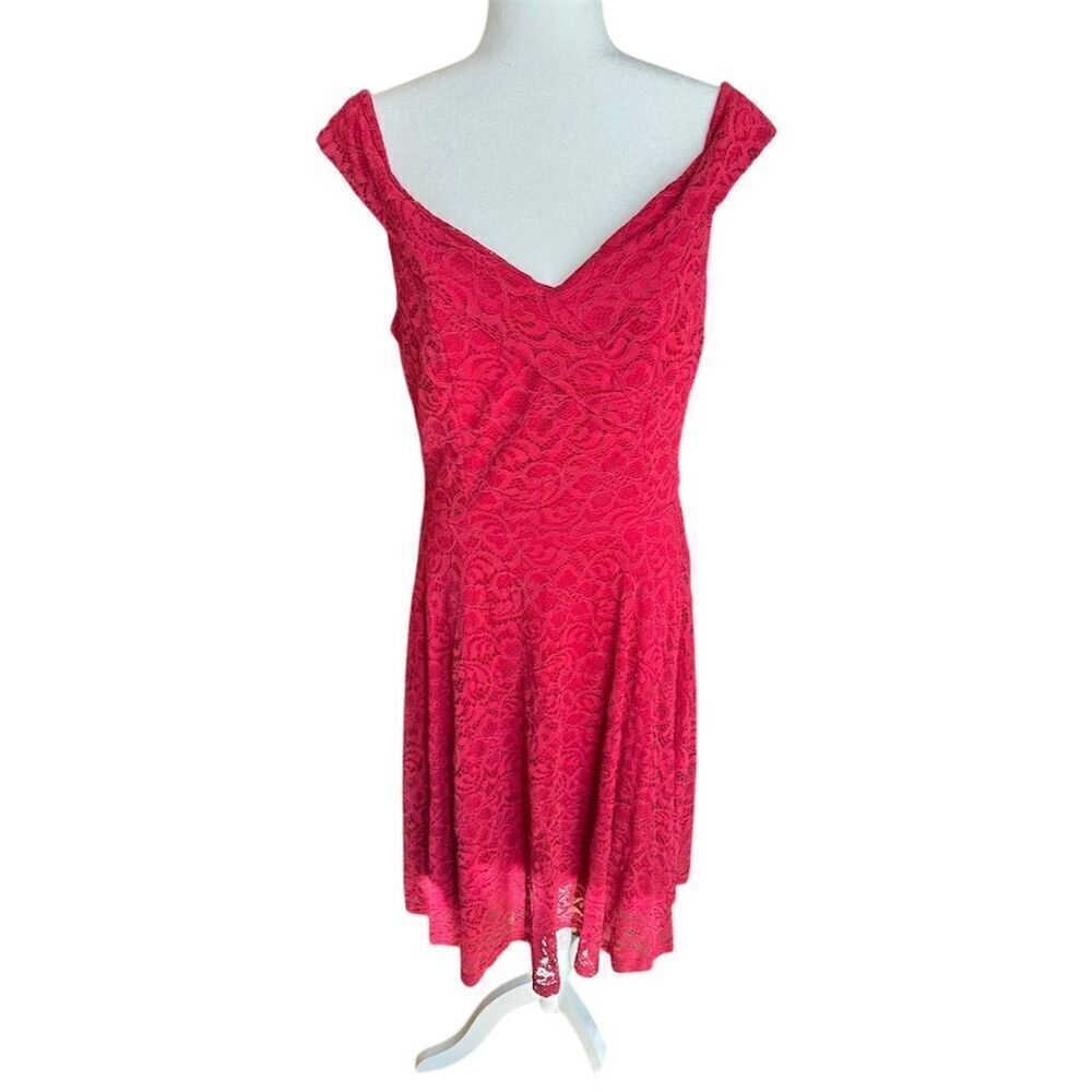 H.R. Homrain Lace Dress Red Size XL